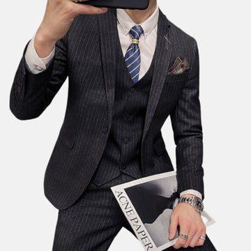 Men's British-Style Three-Piece Business Suit
