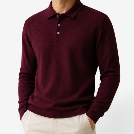 100% Wool business casual stretchable polo pullover