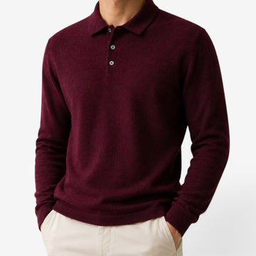 100% Wool business casual stretchable polo pullover