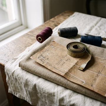 Tailor's pattern piece and tape measure
