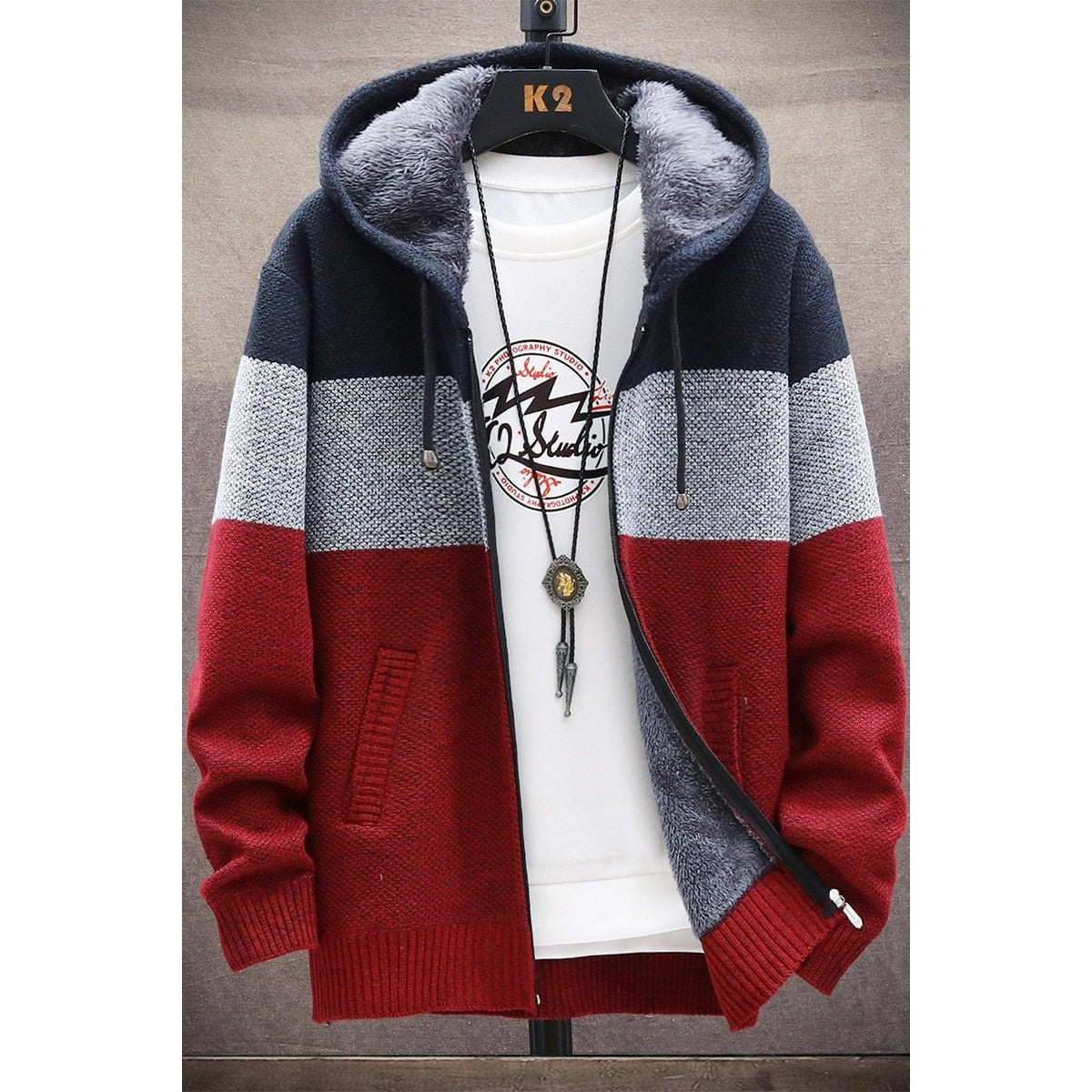 Autumn Hooded Patchwork Jacket