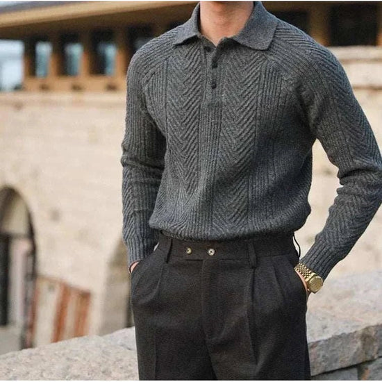 Autumn lapel regular fit sweater