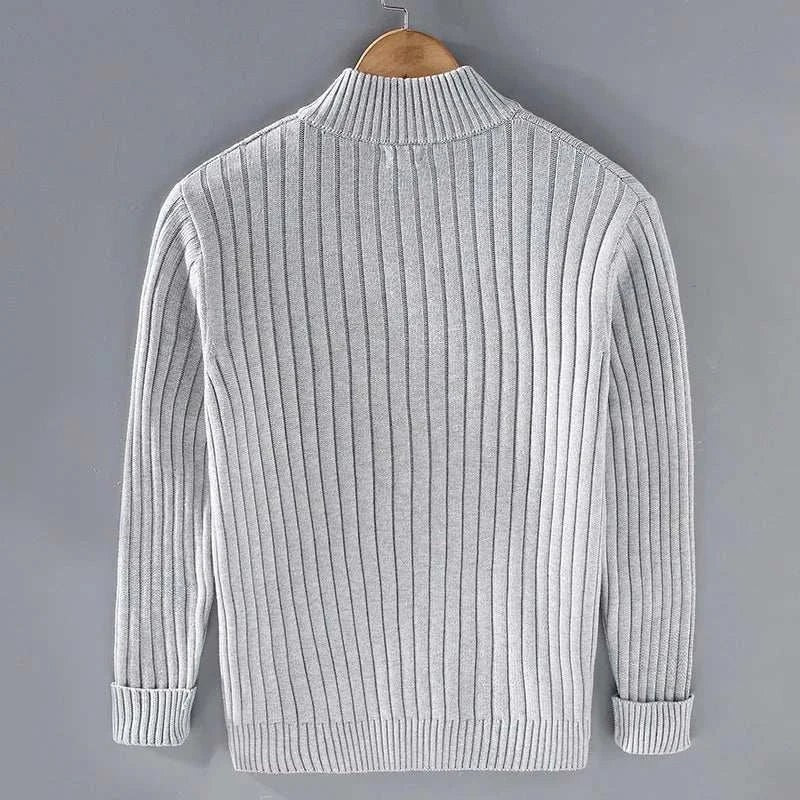 Autumn stand collar cotton cardigan
