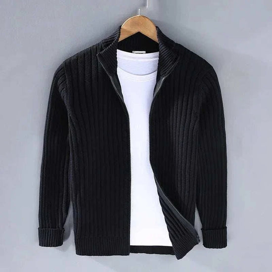 Autumn stand collar cotton cardigan
