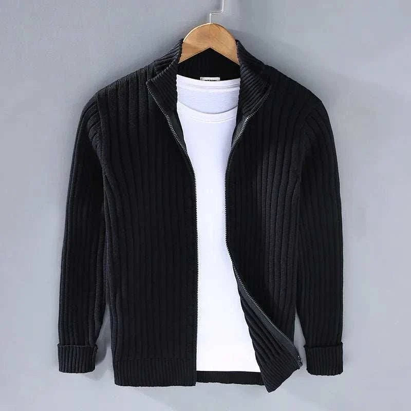 Autumn stand collar cotton cardigan