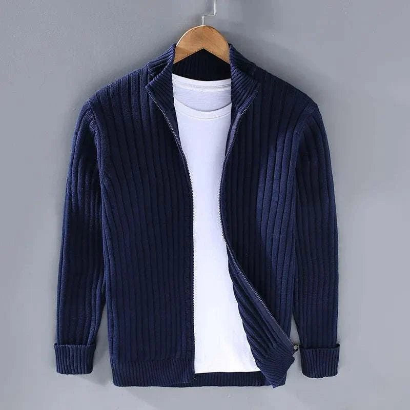 Autumn stand collar cotton cardigan