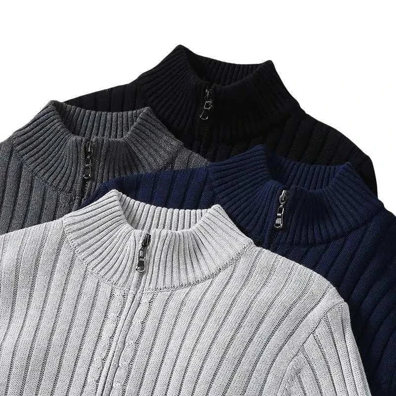 Autumn stand collar cotton cardigan