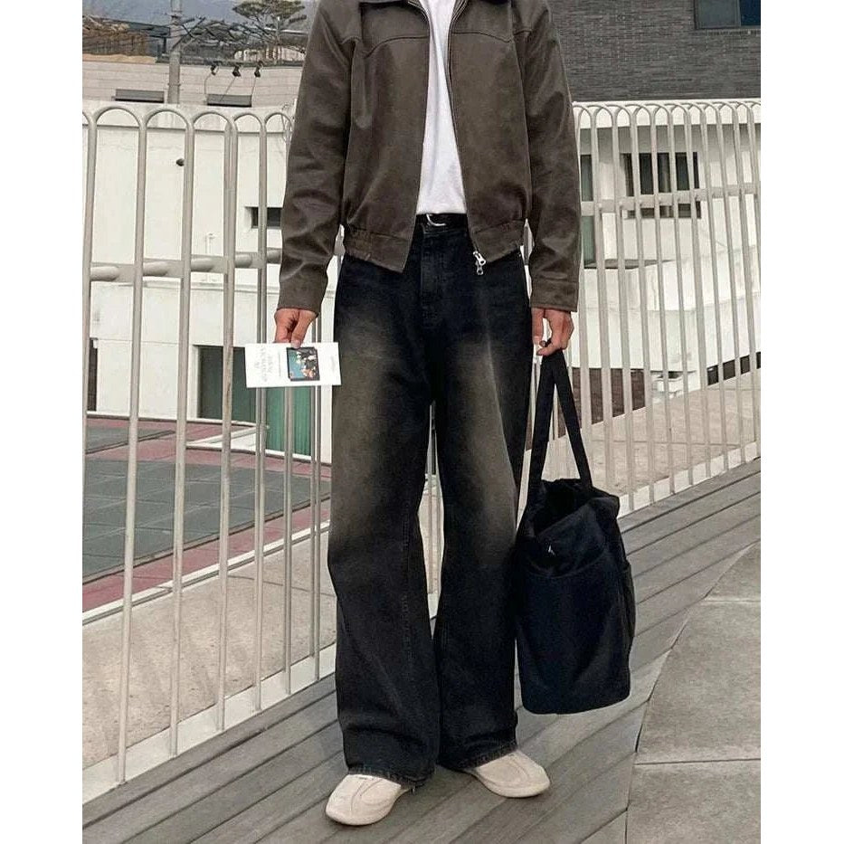 Autumn vintage PU leather jacket