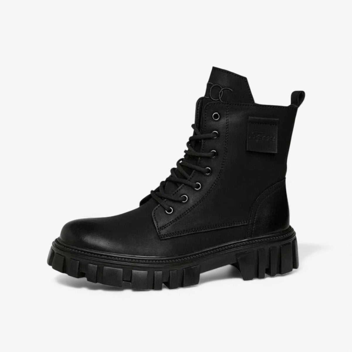 Black platform winter boots