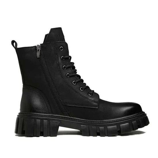 Black platform winter boots