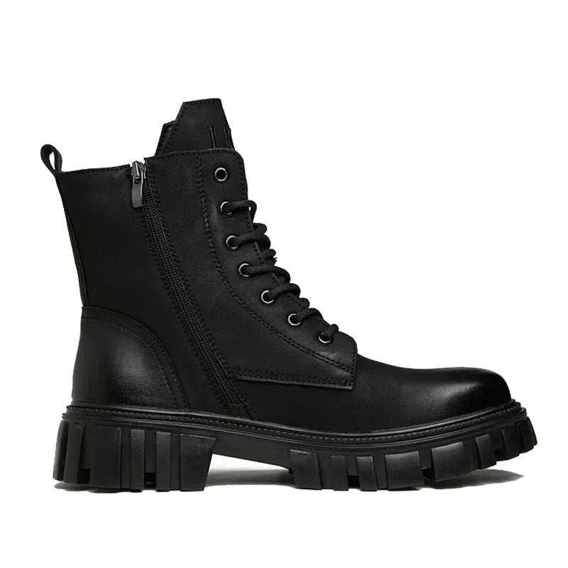 Black platform winter boots