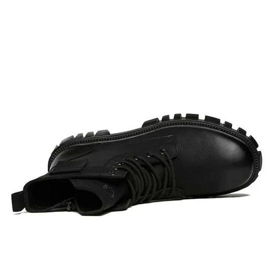 Black platform winter boots