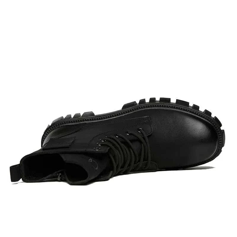 Black platform winter boots