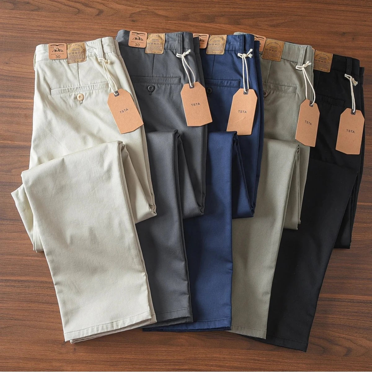 British casual chinos