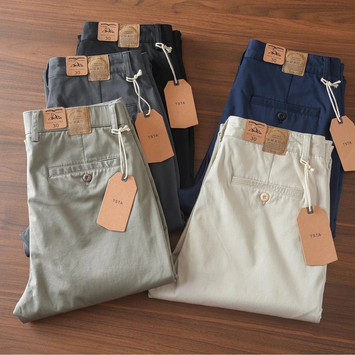 British casual chinos