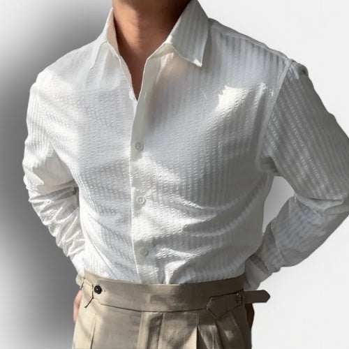 British casual striped shirt