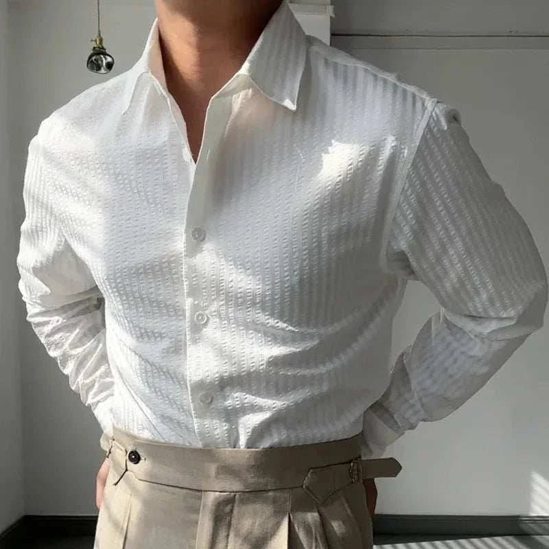 British casual striped shirt