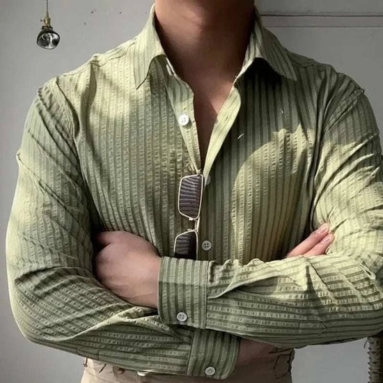 British casual striped shirt