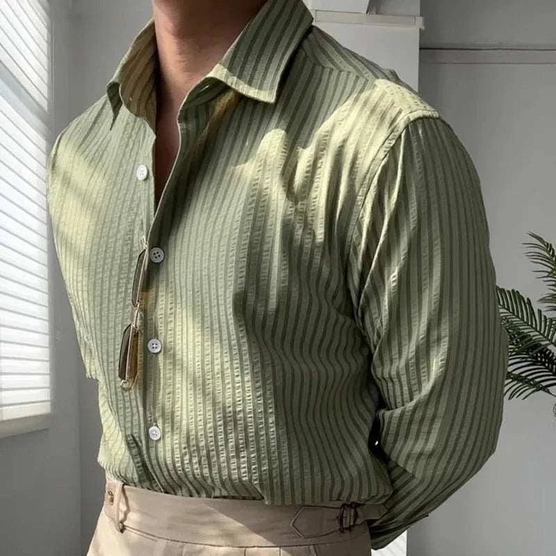 British casual striped shirt