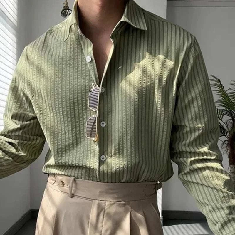 British casual striped shirt