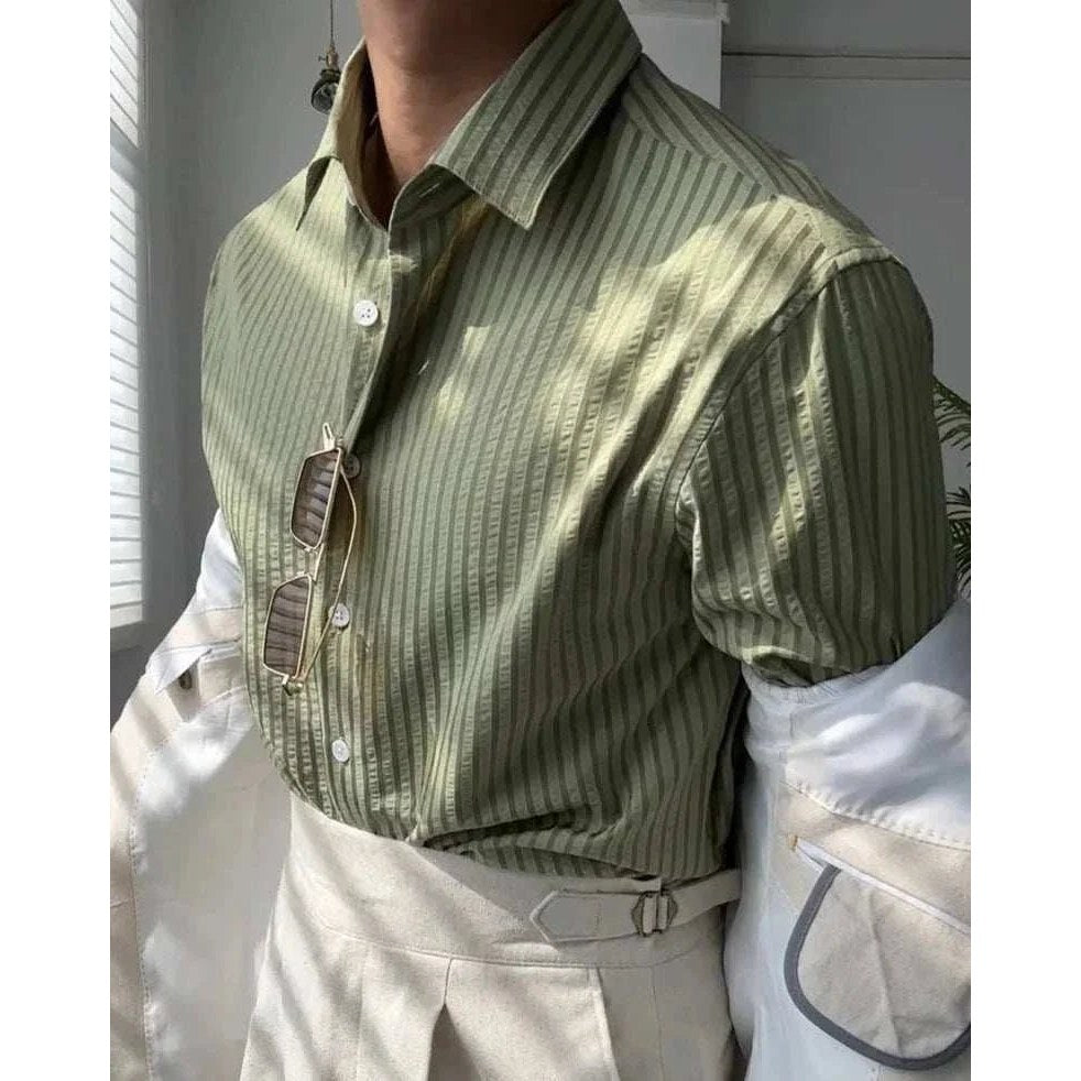 British casual striped shirt
