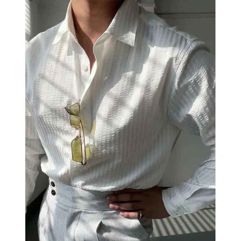 British casual striped shirt
