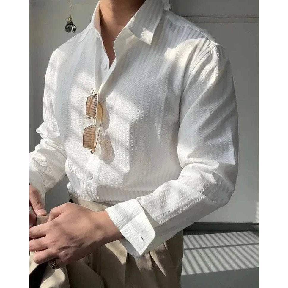 British casual striped shirt