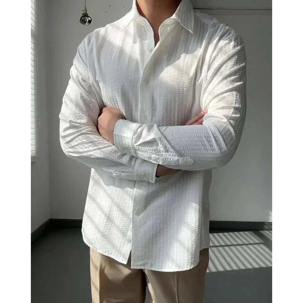British casual striped shirt