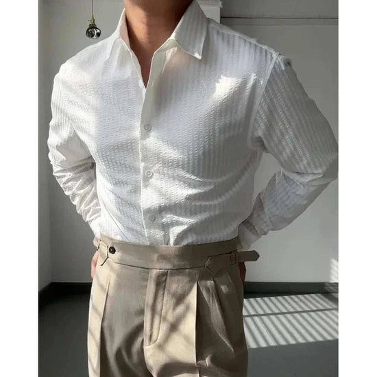 British casual striped shirt
