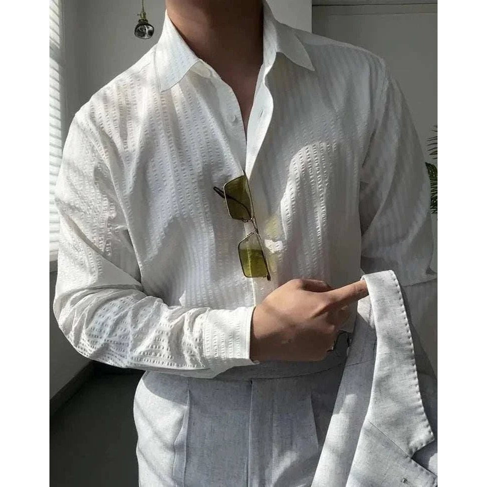 British casual striped shirt