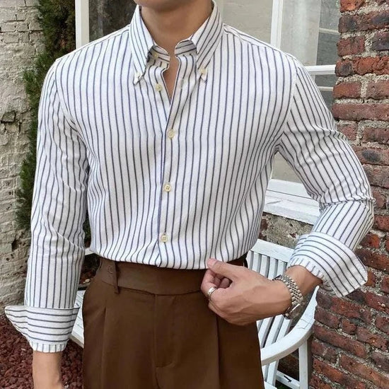 British retro striped shirt