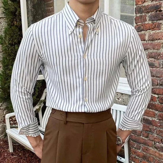 British retro striped shirt