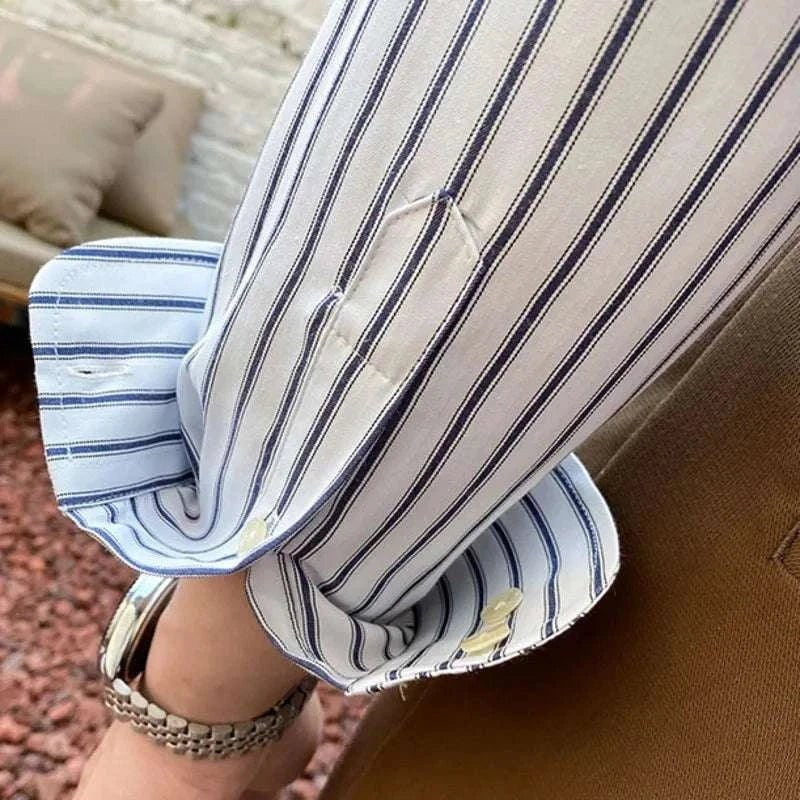 British retro striped shirt