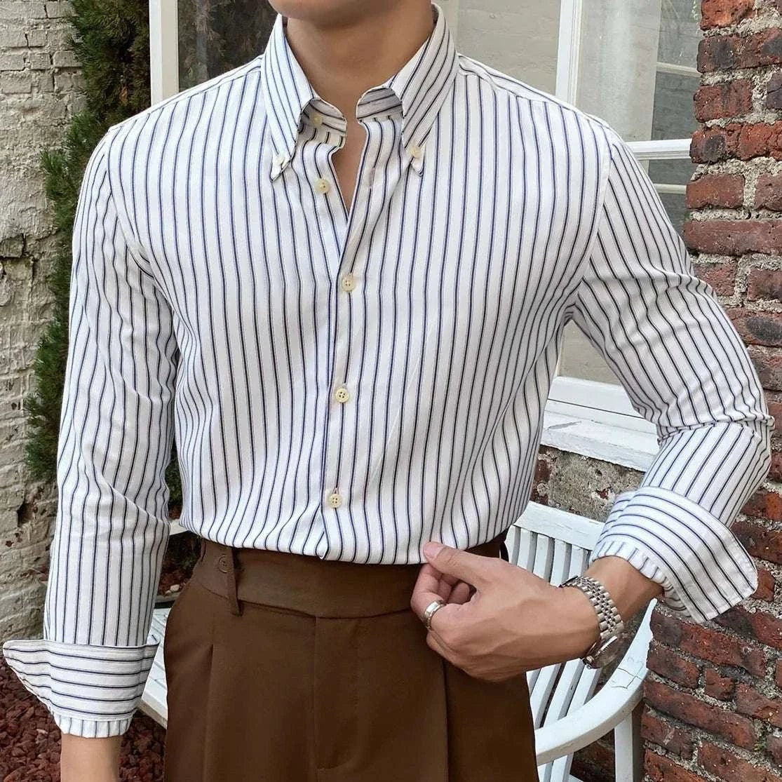 British retro striped shirt