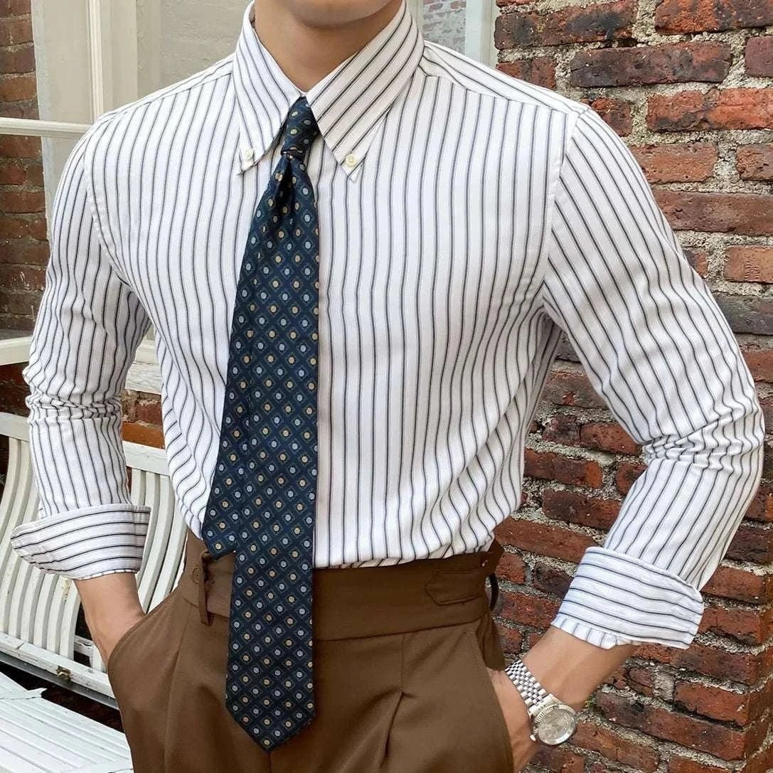 British retro striped shirt