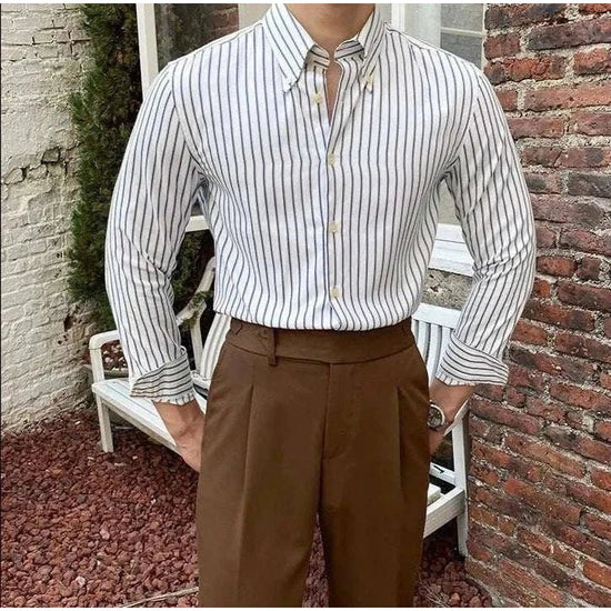 British retro striped shirt