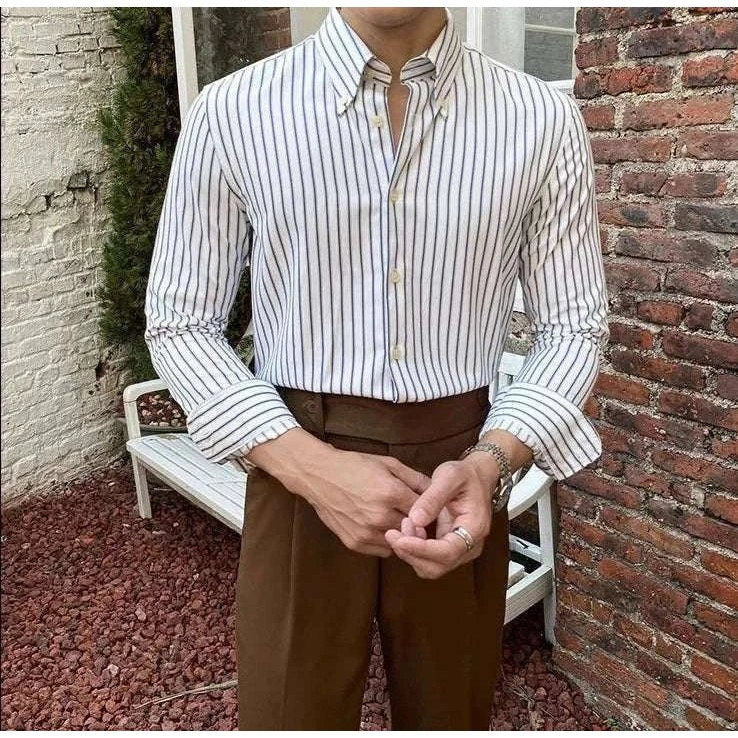 British retro striped shirt