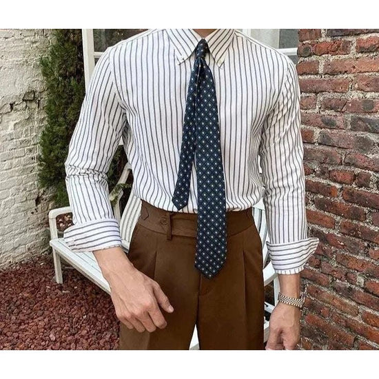 British retro striped shirt
