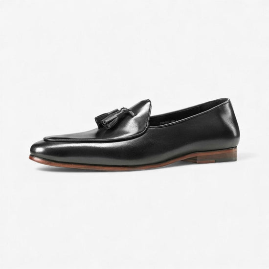Brown patchwork tassel loafer