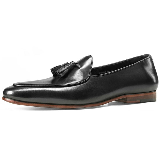 Brown patchwork tassel loafer