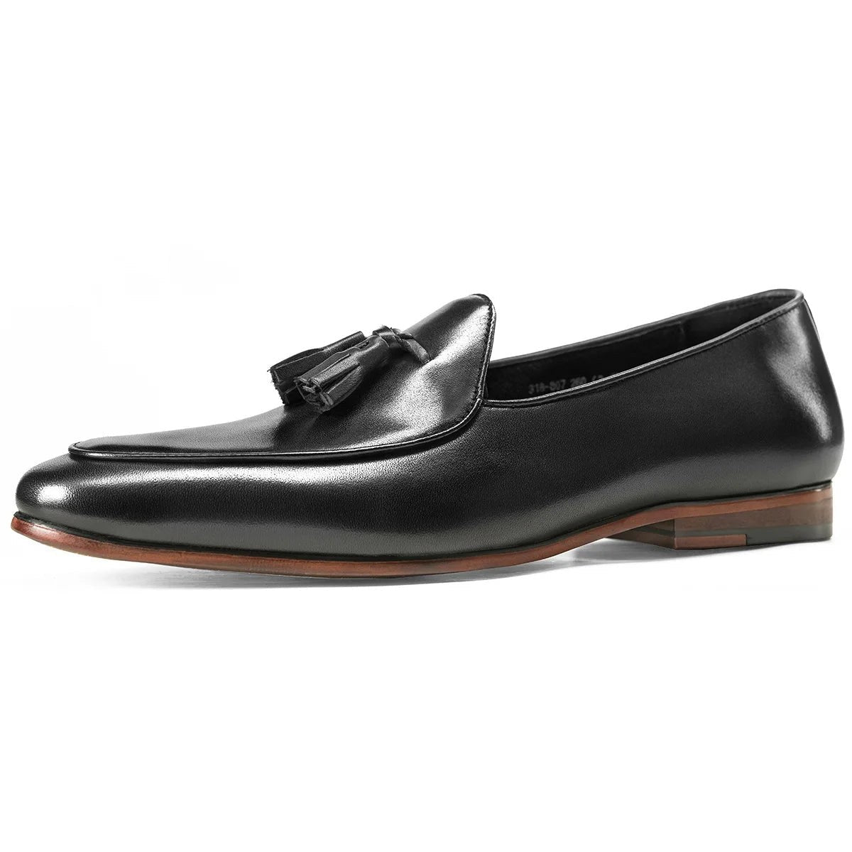 Brown patchwork tassel loafer
