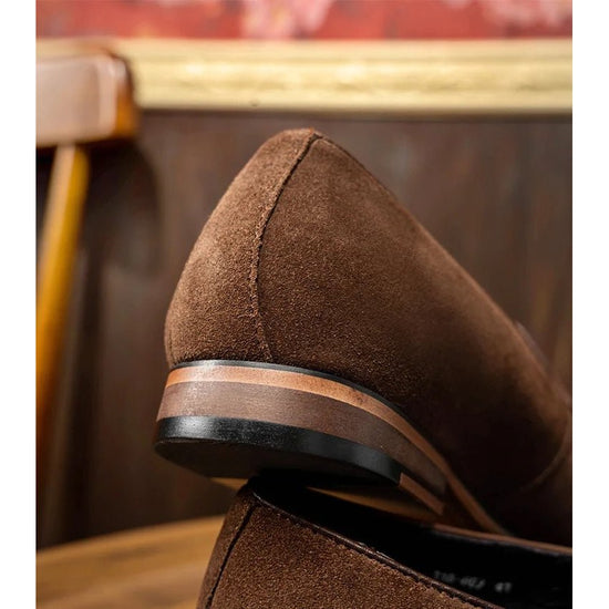 Brown patchwork tassel loafer