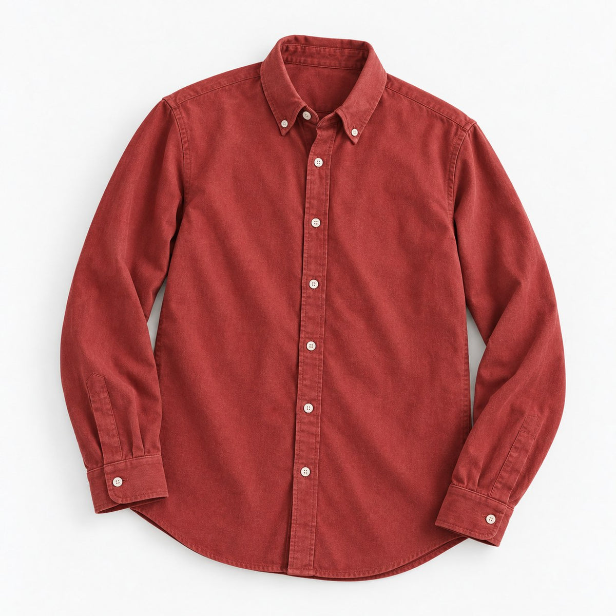Brushed cotton oxford shirt with a button collar