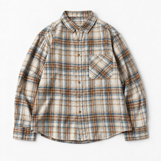 Brushed cotton plaid shirt