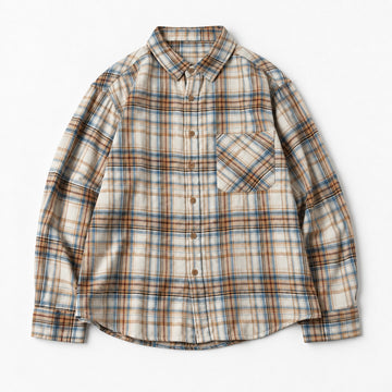 Brushed cotton plaid shirt