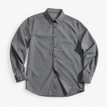 Brushed stripe shirt with a button down collar