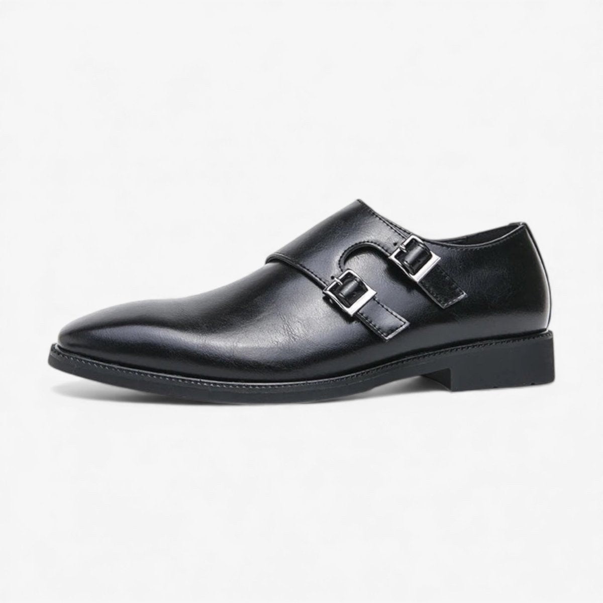 Buckle monk classic retro shoes