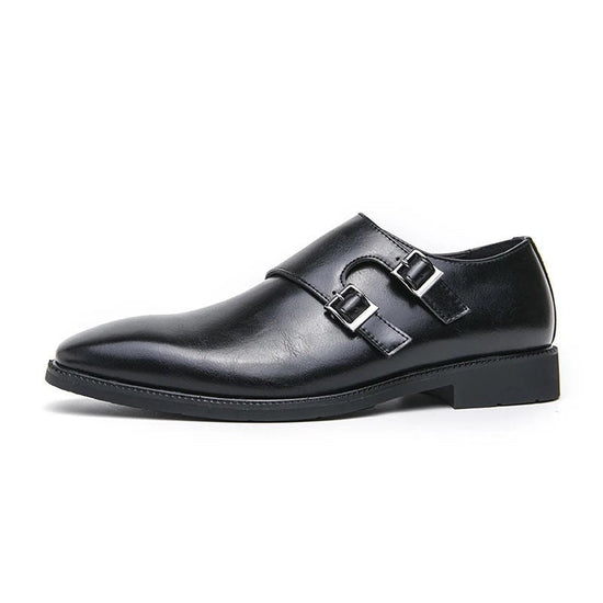 Buckle monk classic retro shoes