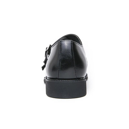 Buckle monk classic retro shoes