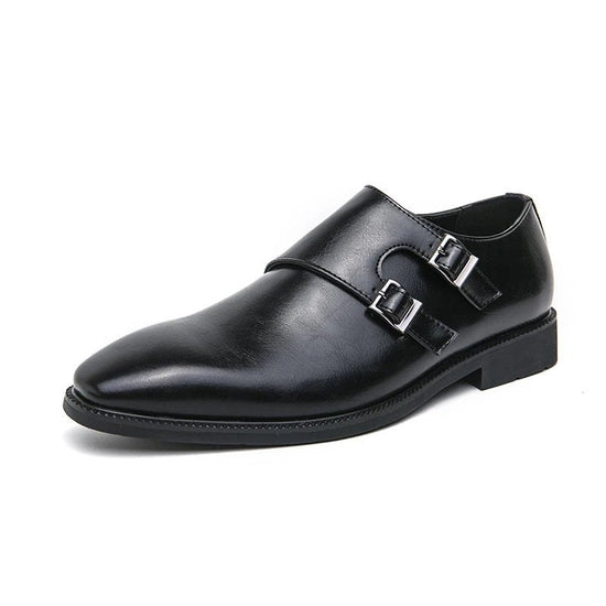 Buckle monk classic retro shoes